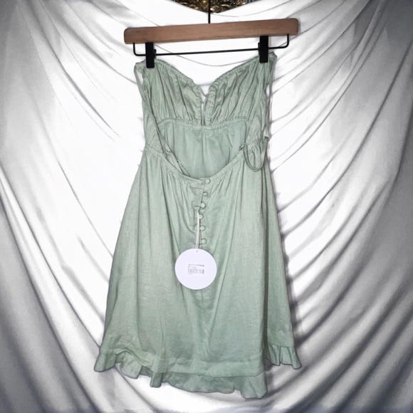 Princess Polly Empress of Love Mini Dress Sage Size NWT Small - Picture 3 of 4